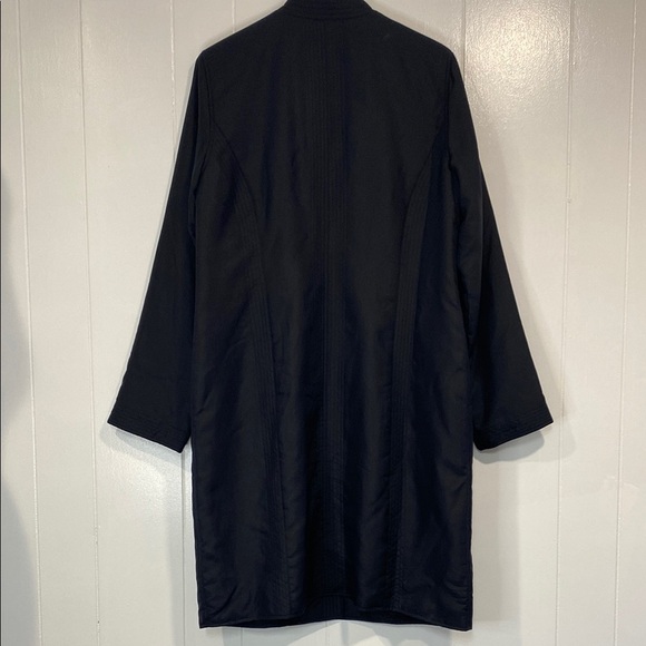 Sigrid Olsen Jacket Long Silk Embroidered Asian Inspired Quiet Luxury Size 12 - Picture 15 of 16